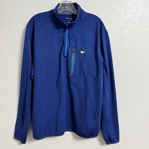 Masters Tech 1/4 Zip Pullover Mens Large Blue Augusta Stretch Performance